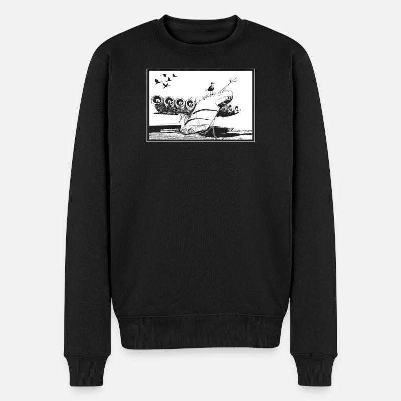 Flugzeugwrack - Männer Premium Bio Pullover - Schwarz