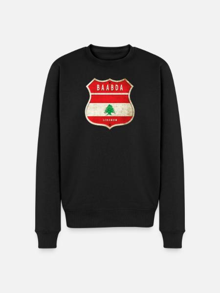Baabda Libanon Wappen Flaggen Design - Männer Premium Bio Pullover - Schwarz