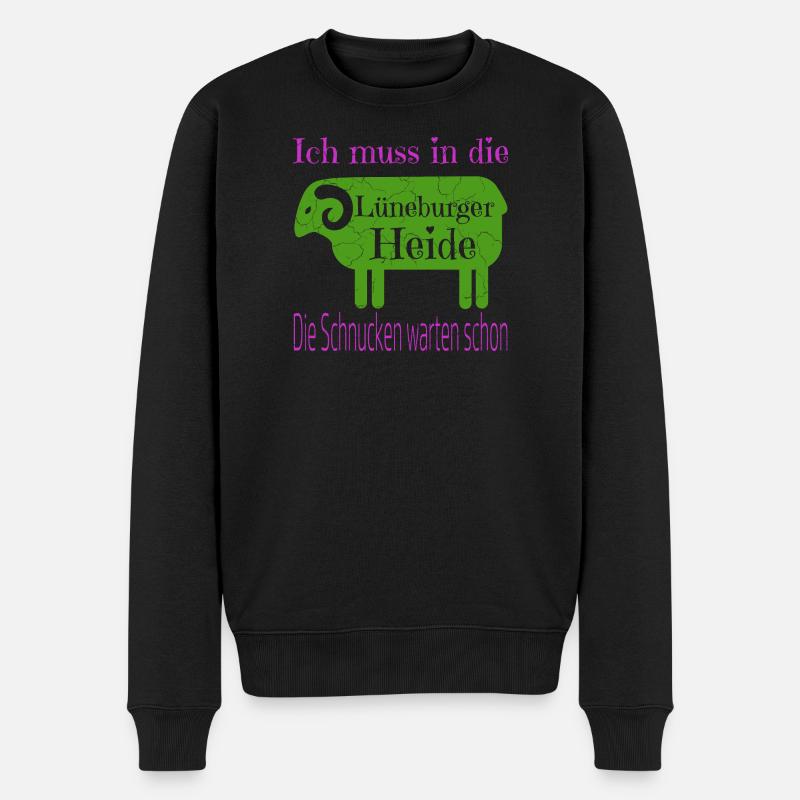 Lüneburger Heide Motiv - Männer Premium Bio Pullover - Schwarz