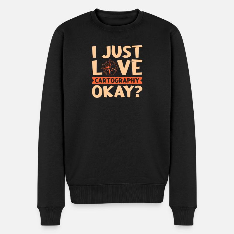Kartografie Design - Männer Premium Bio Pullover - Schwarz