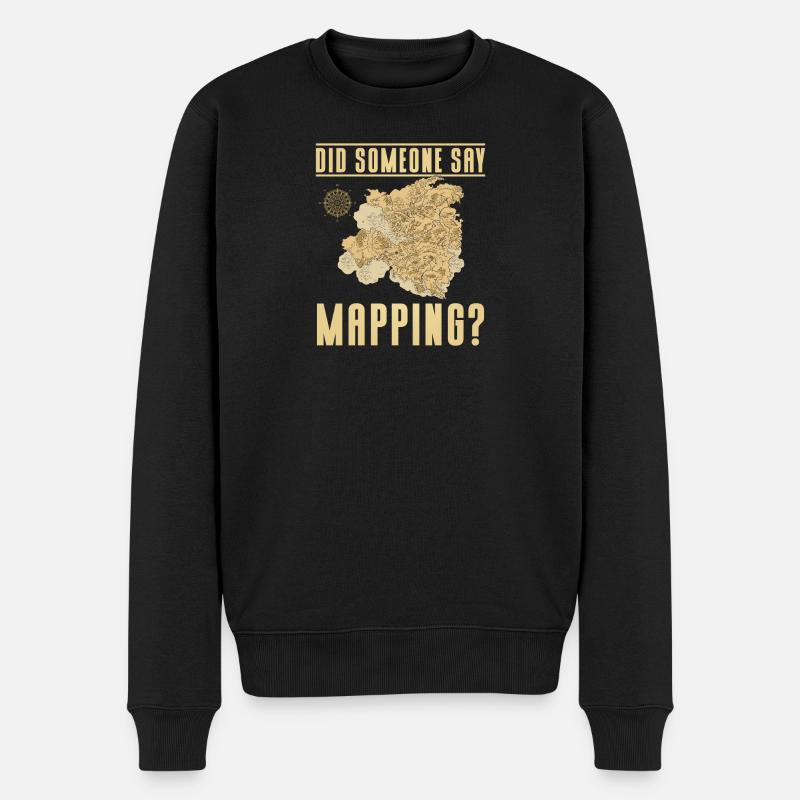 Kartografie Design - Männer Premium Bio Pullover - Schwarz