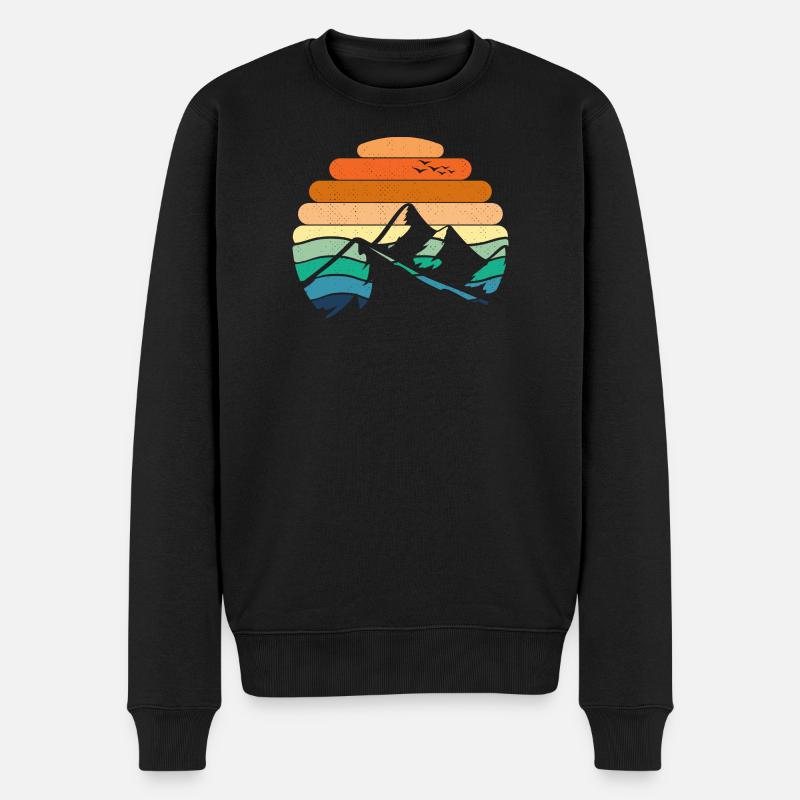 Paysage de montagne Coucher de soleil - Pull Premium bio Homme - noir