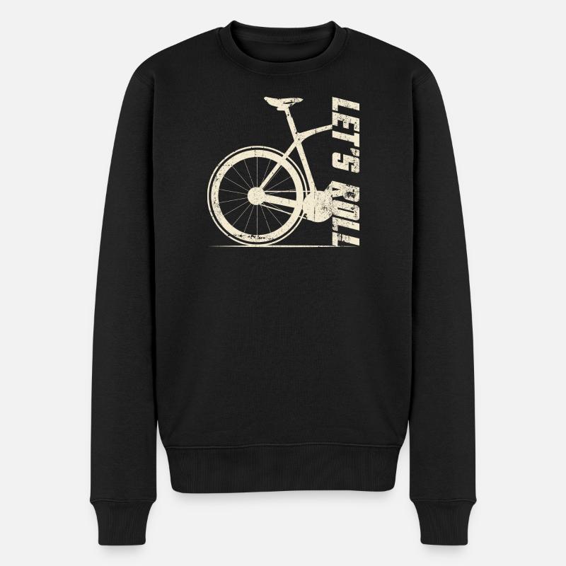 Silhouette rétro de vélo - Pull Premium bio Homme - noir