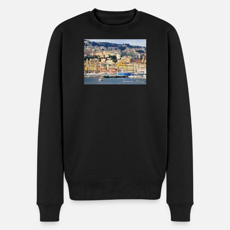 Genoa Italy – GENUA Italien Hafen - Männer Premium Bio Pullover - Schwarz