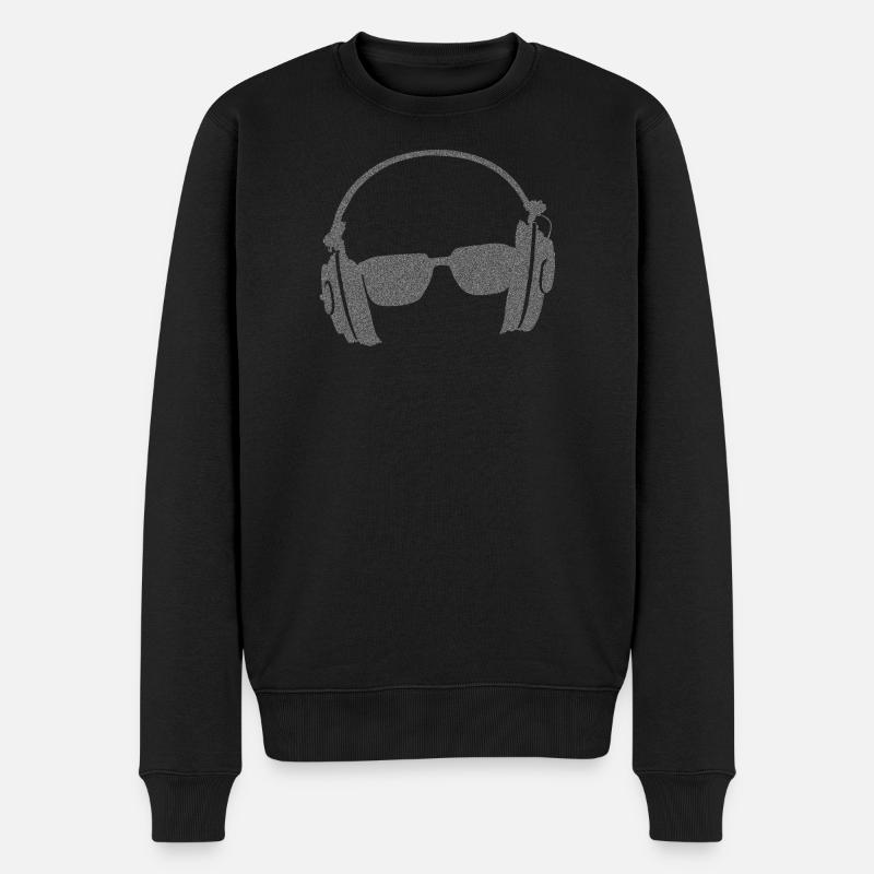 Kopfhörer Sonnenbrillen Silhouette - Männer Premium Bio Pullover - Schwarz
