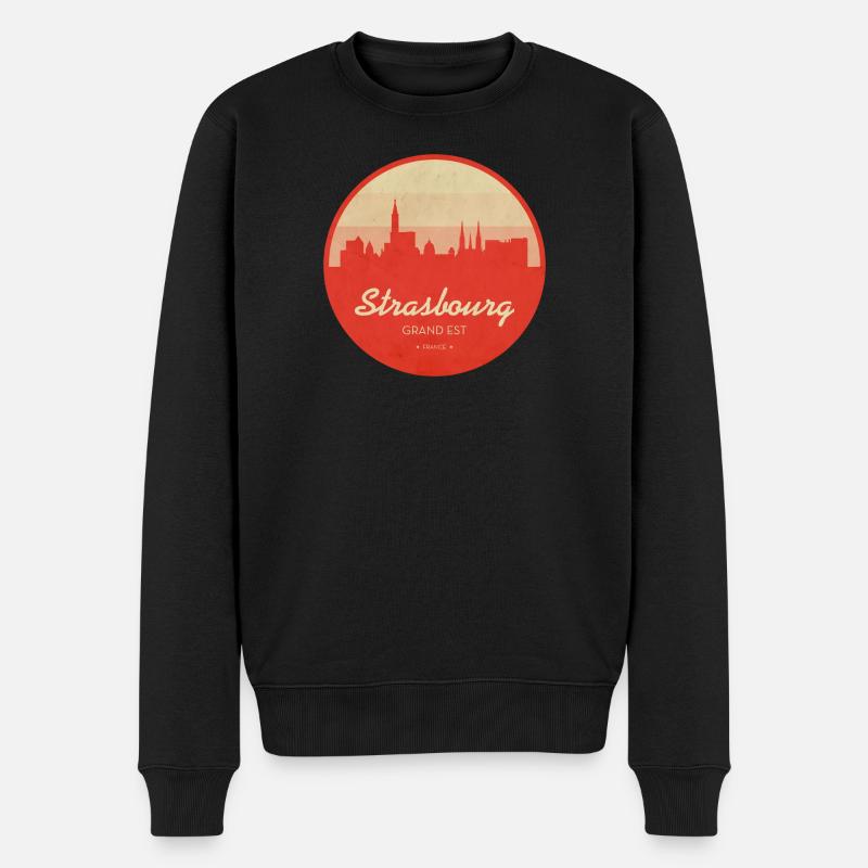 Horizon de Strasbourg Vintage Circle - Pull Premium bio Homme - noir