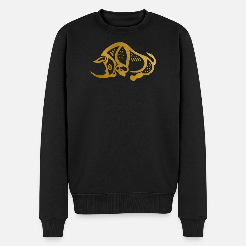 Glyphe "Nashorn" - Männer Premium Bio Pullover - Schwarz