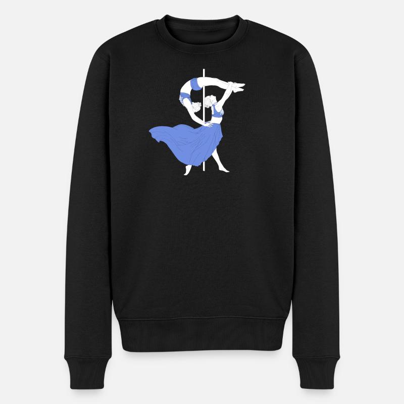Poletanz Blau-Impression - Männer Premium Bio Pullover - Schwarz