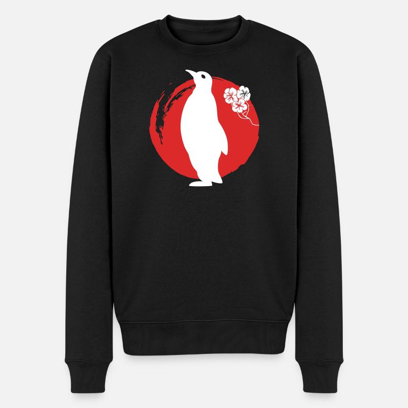 Silhouette de pingouin japonais - Pull Premium bio Homme - noir