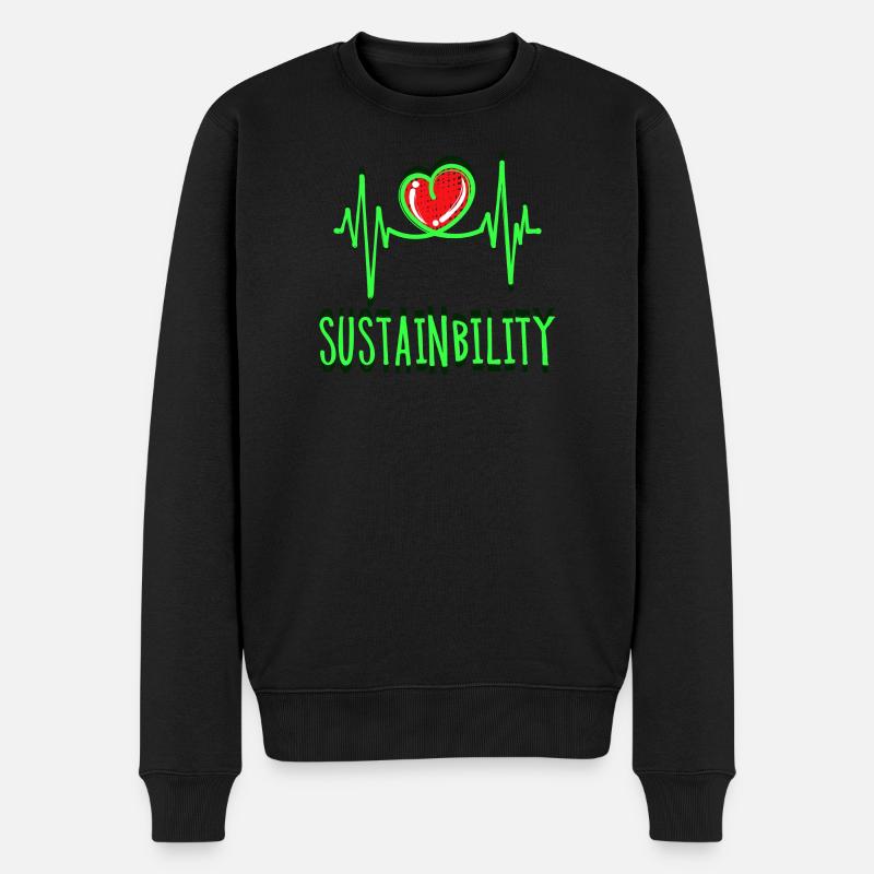 Umwelt Nachhaltigkeit Statement Umweltschutz Erde - Männer Premium Bio Pullover - Schwarz