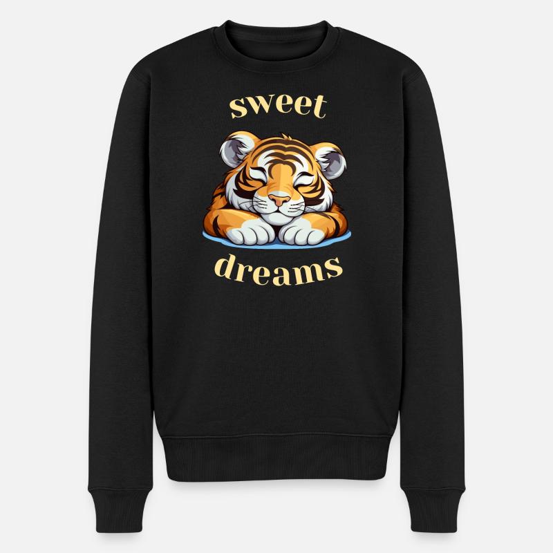 Sweet Dreams kleiner Tiger - Männer Premium Bio Pullover - Schwarz