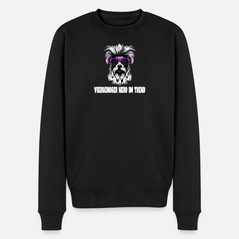 Hund Design - Männer Premium Bio Pullover - Schwarz