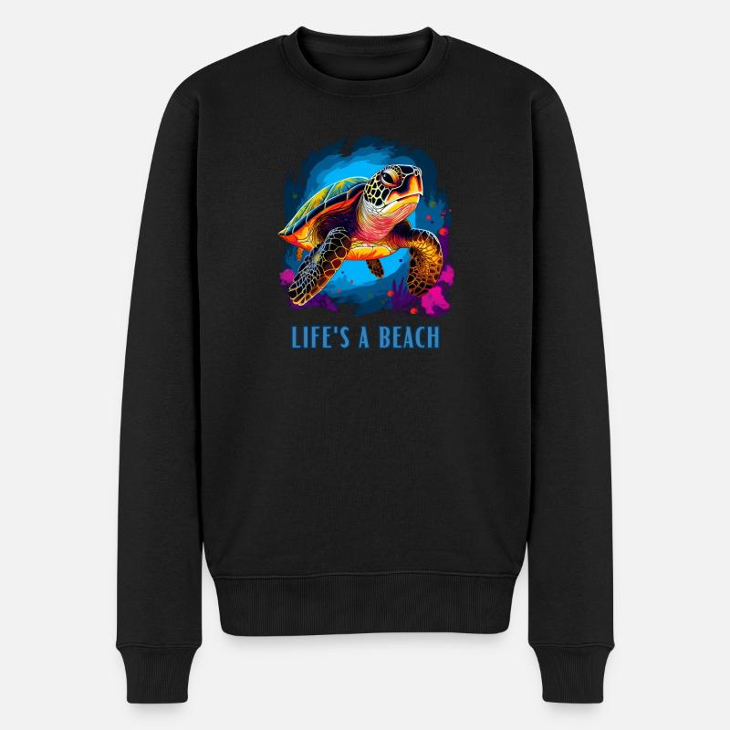 Life's a beach - Männer Premium Bio Pullover - Schwarz