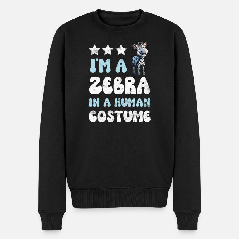 Zebra - Männer Premium Bio Pullover - Schwarz