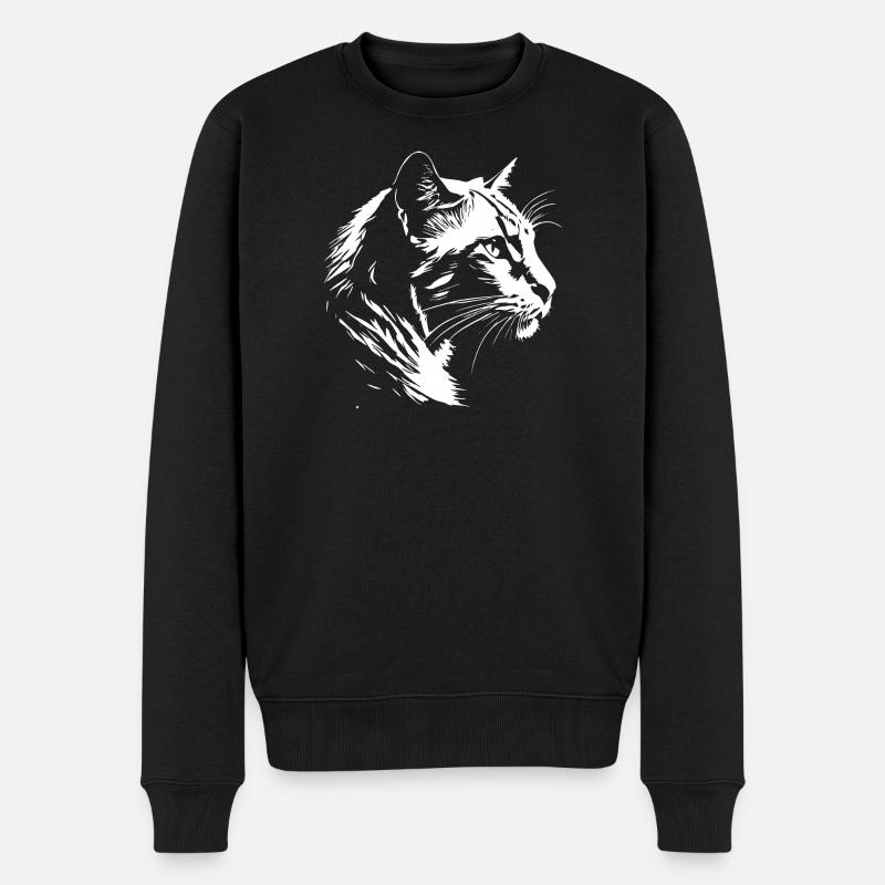 Katze 5 - Männer Premium Bio Pullover - Schwarz