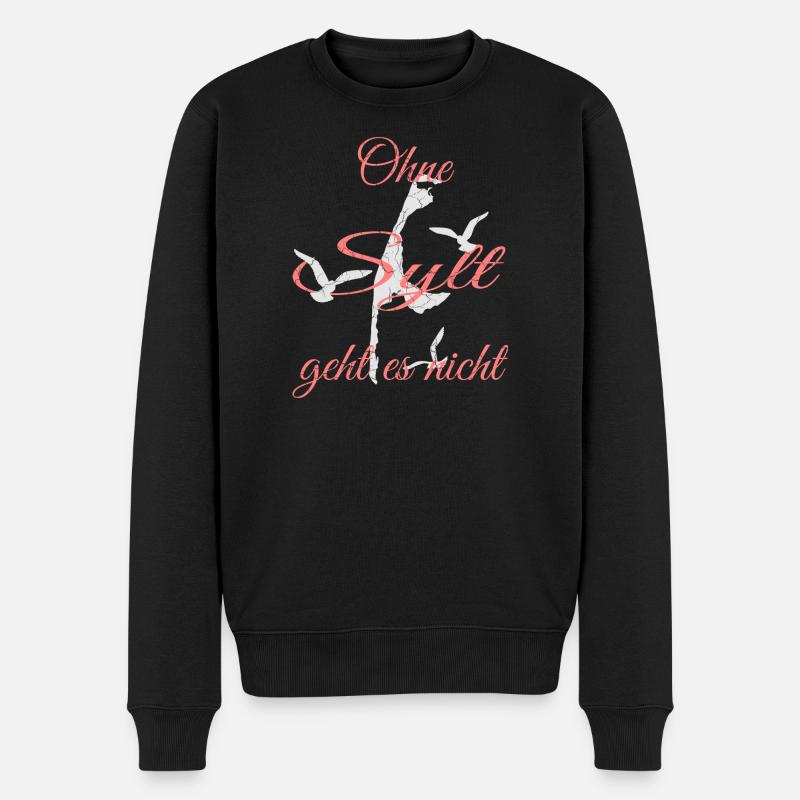 Urlaubsinsel Sylt Motiv - Männer Premium Bio Pullover - Schwarz