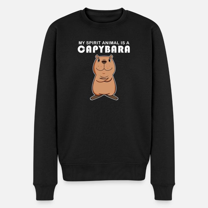 Capybara Wasserschwein Capybaras - Männer Premium Bio Pullover - Schwarz