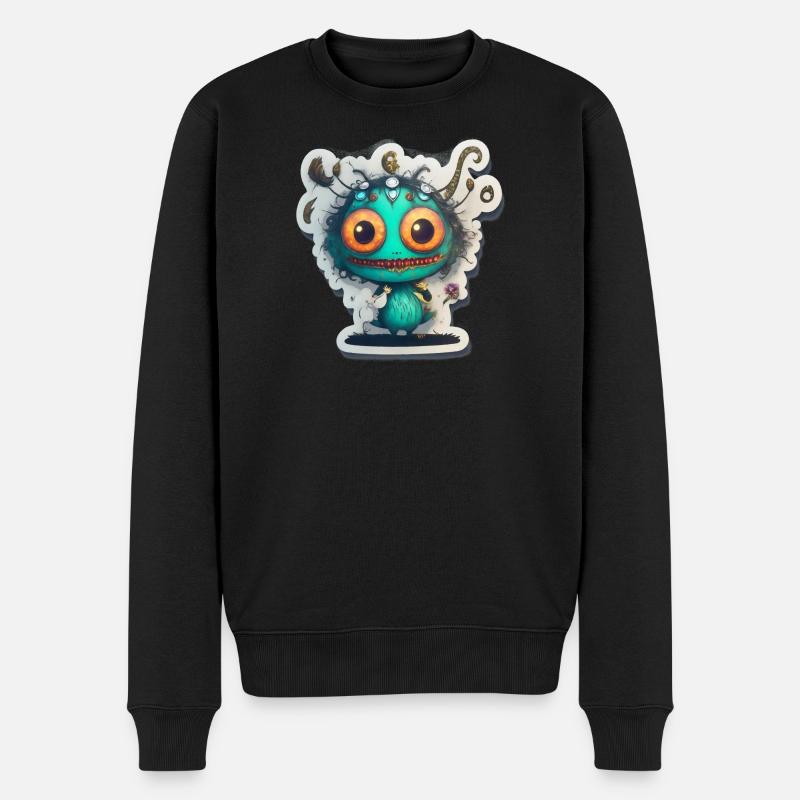 Monsterchen - Männer Premium Bio Pullover - Schwarz