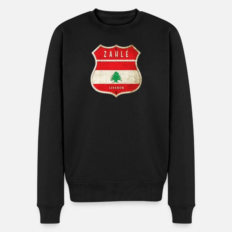 Zahlé Libanon Wappen Flaggen Design - Männer Premium Bio Pullover - Schwarz