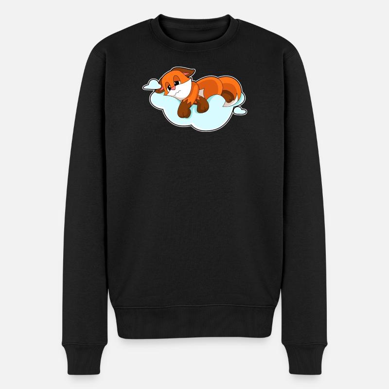 Fuchs Wolken - Männer Premium Bio Pullover - Schwarz