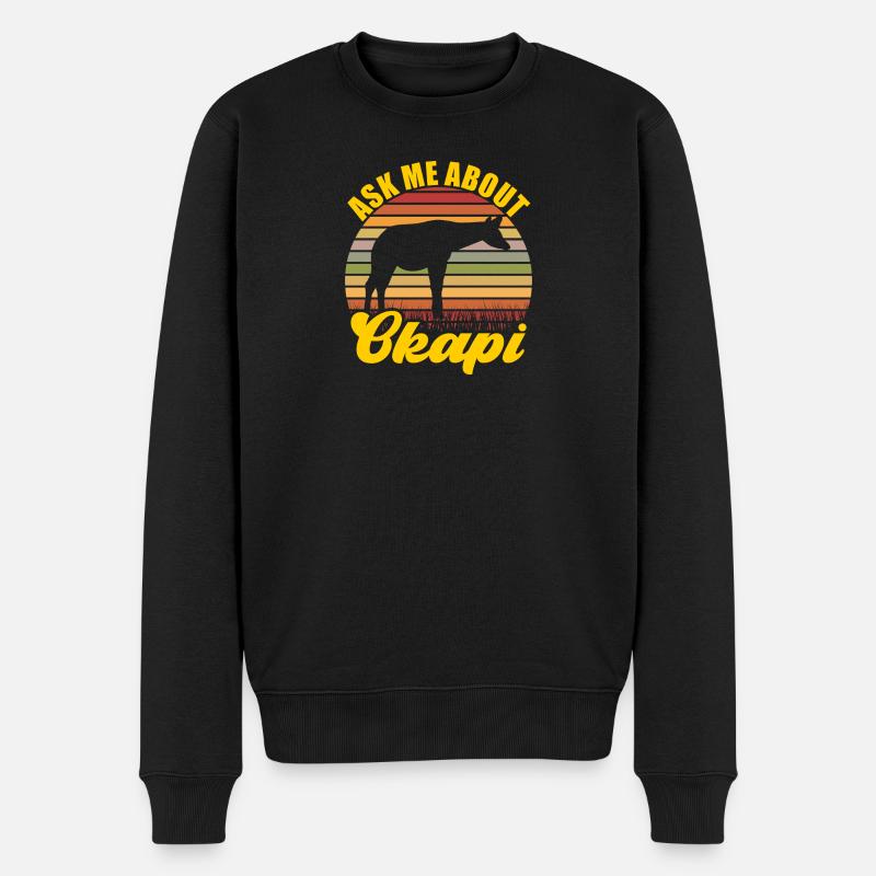 Découvrez l'okapi à l'état sauvage - Pull Premium bio Homme - noir