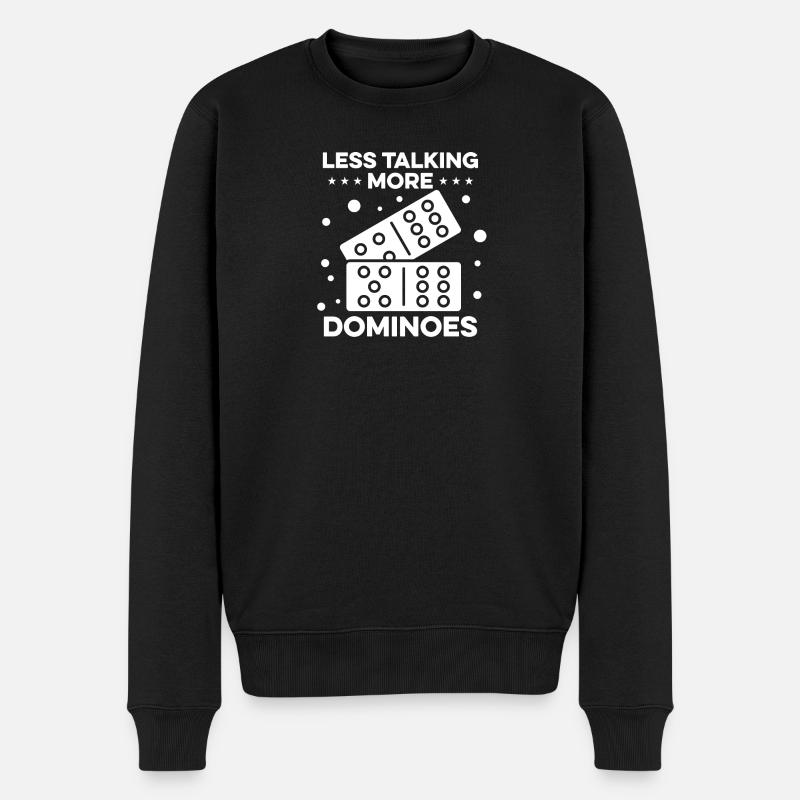 Domino Spiel Design - Männer Premium Bio Pullover - Schwarz