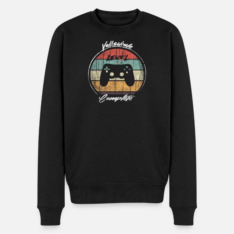 Volksschule Level Complete Gamer - Männer Premium Bio Pullover - Schwarz