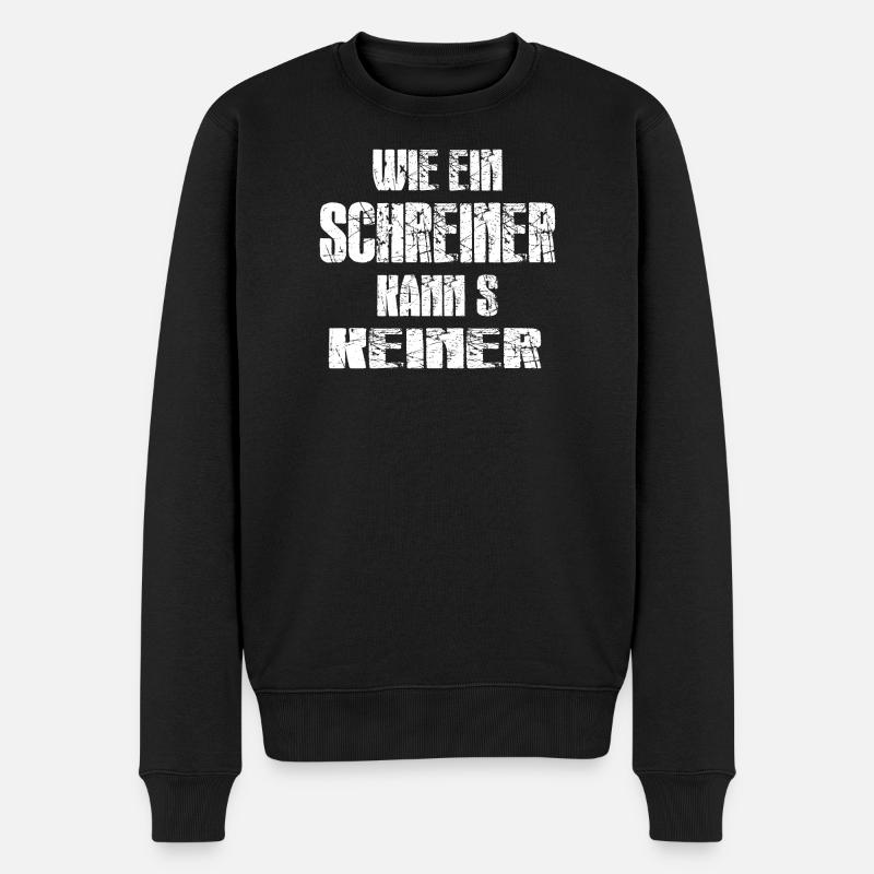 Witziger Spruch Schriftzug - Männer Premium Bio Pullover - Schwarz