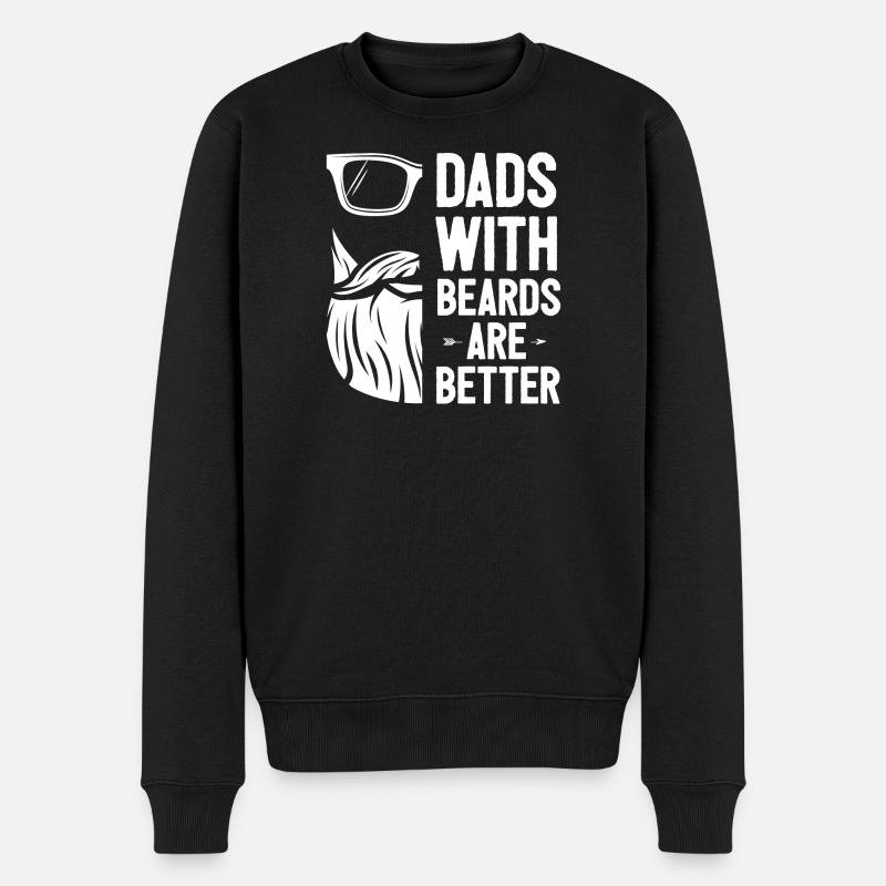 Väter mit Bärten sind besser - Männer Premium Bio Pullover - Schwarz