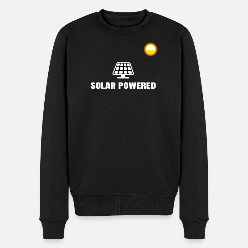 Solar Powered Sonne Solar Solarpanel Strom - Männer Premium Bio Pullover - Schwarz