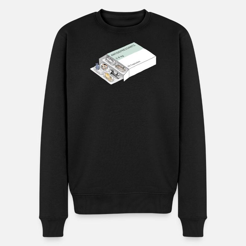 Antidepressants Cats - Anti Depressionen Pillen - Männer Premium Bio Pullover - Schwarz