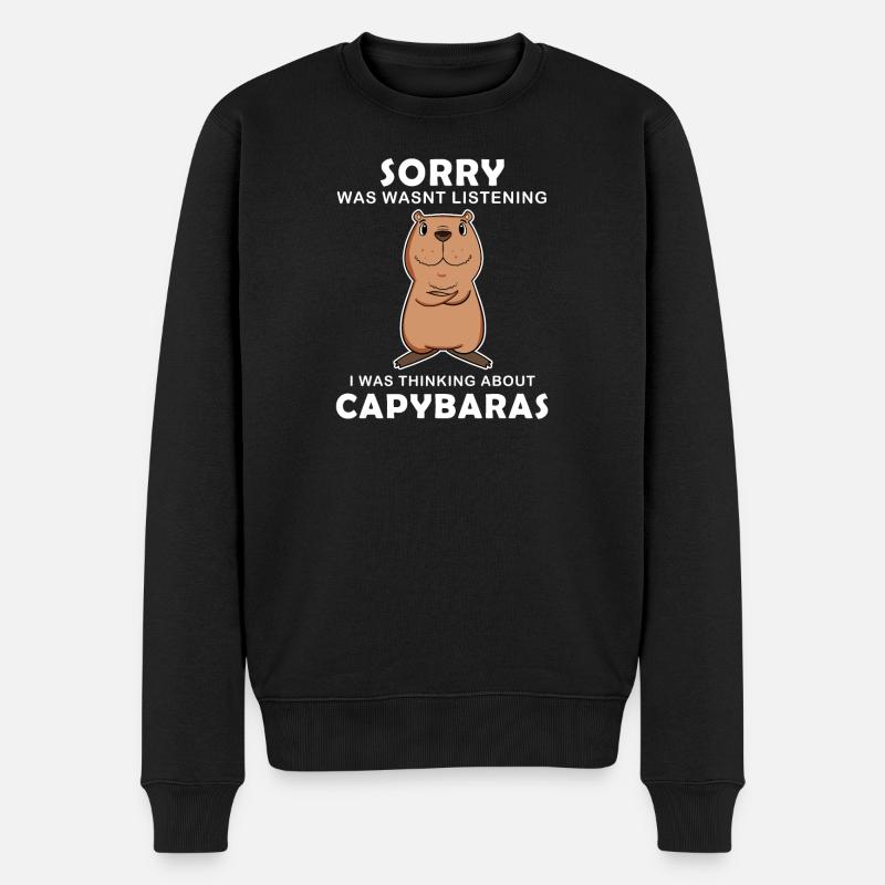 Capybara Wasserschwein Capybaras - Männer Premium Bio Pullover - Schwarz