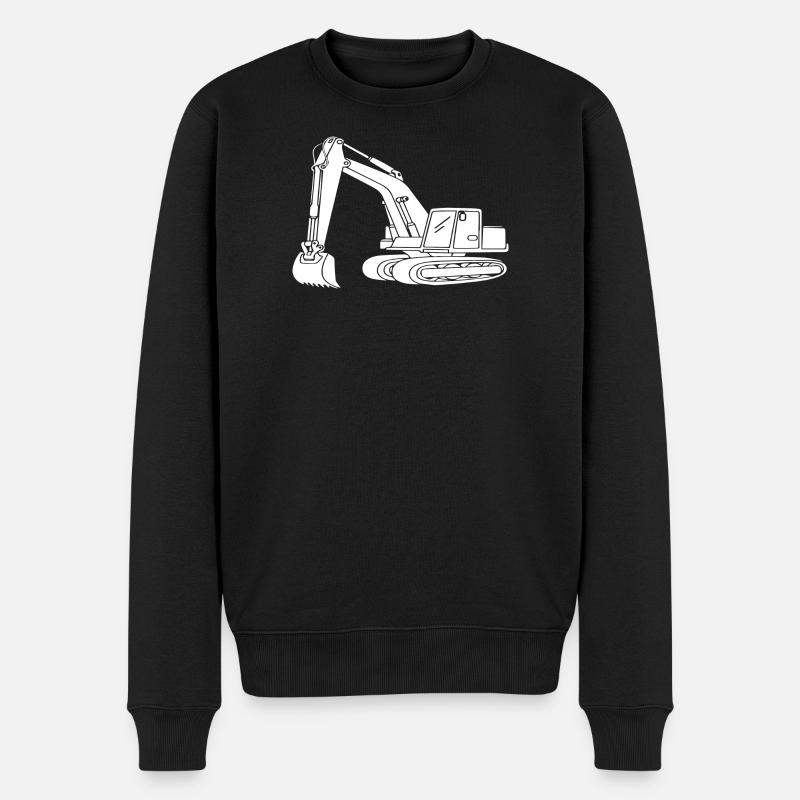 Baggerfahrer Silhouetten-Design - Für - Männer Premium Bio Pullover - Schwarz