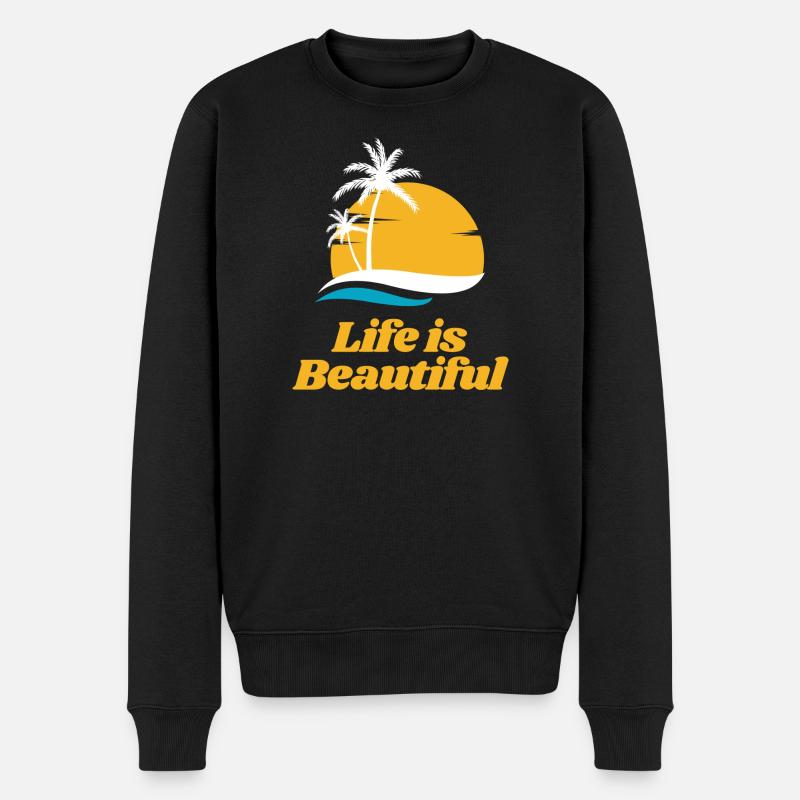 La vie est belle - Pull Premium bio Homme - noir