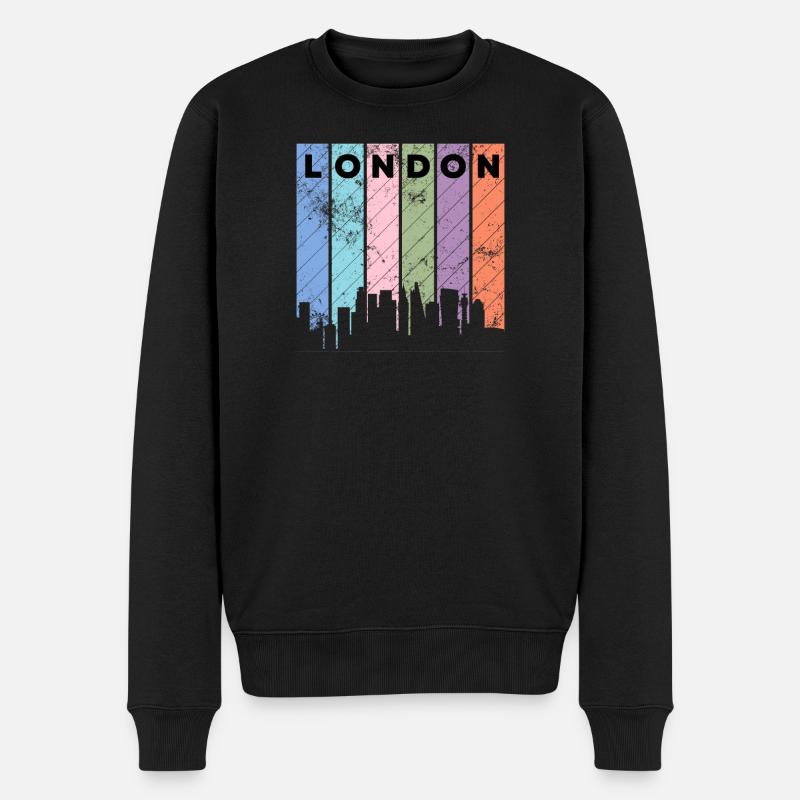 London - Männer Premium Bio Pullover - Schwarz