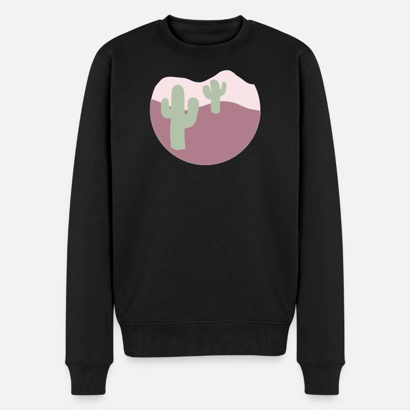 Désert avec des cactus - Pull Premium bio Homme - noir
