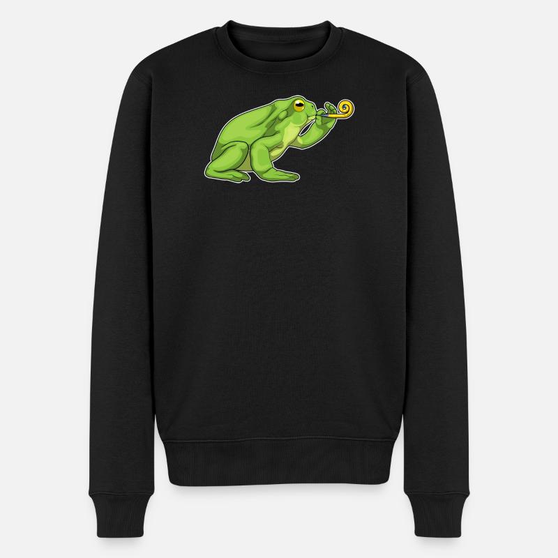Frosch Party Tröte - Männer Premium Bio Pullover - Schwarz