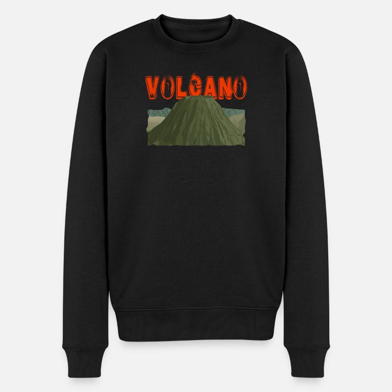 Volcano | Vulkan | vulcano - Männer Premium Bio Pullover - Schwarz
