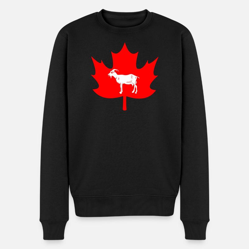 Kanada-Ahornblatt-Ziegenlogo - Männer Premium Bio Pullover - Schwarz