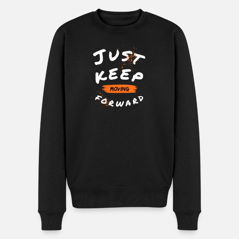 Motivierendes Movement-Design mit Spruch - Männer Premium Bio Pullover - Schwarz