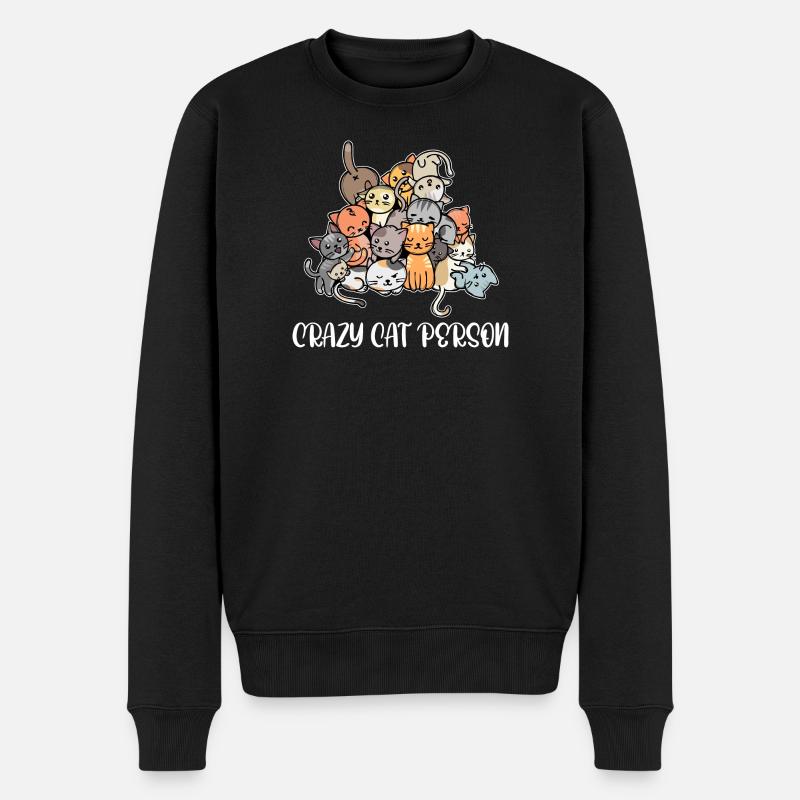 Lieblingstier Katze Haustiere Statement Tiere - Männer Premium Bio Pullover - Schwarz