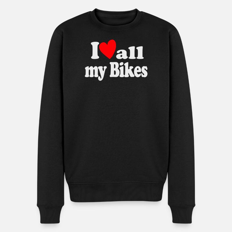 Ich liebe alle Fahrräder - Männer Premium Bio Pullover - Schwarz