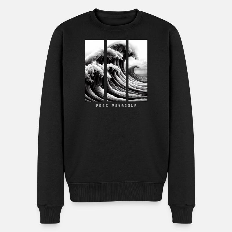 Great Wave - Libérez-vous - Pull Premium bio Homme - noir