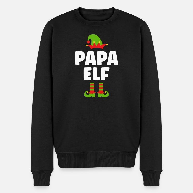 Noël Drôle Papa Père Elfe - Pull Premium bio Homme - noir