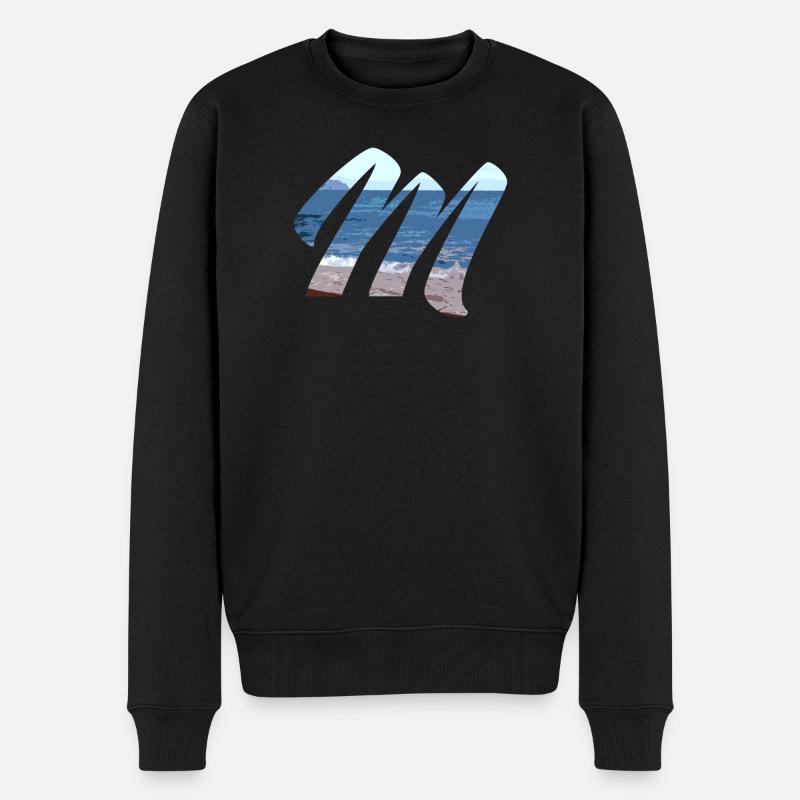 Meereswellen Kunst Design - Männer Premium Bio Pullover - Schwarz
