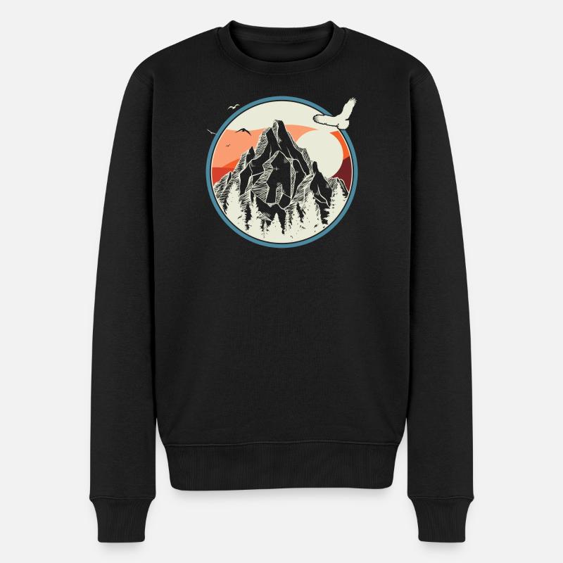 Cercle alpin Lever du soleil - Pull Premium bio Homme - noir