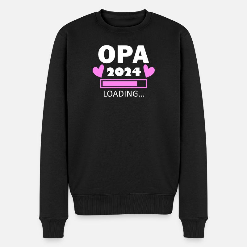 Opa 2024 - Opa werden - Opa loading 2024 - Männer Premium Bio Pullover - Schwarz