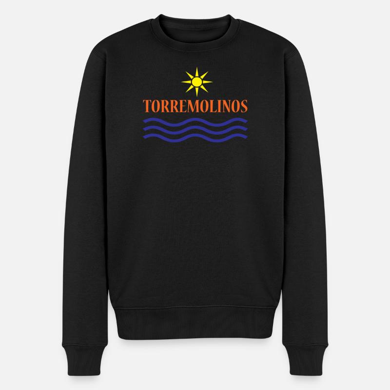 TORREMOLINOS-Eau du Soleil+Texte - Pull Premium bio Homme - noir