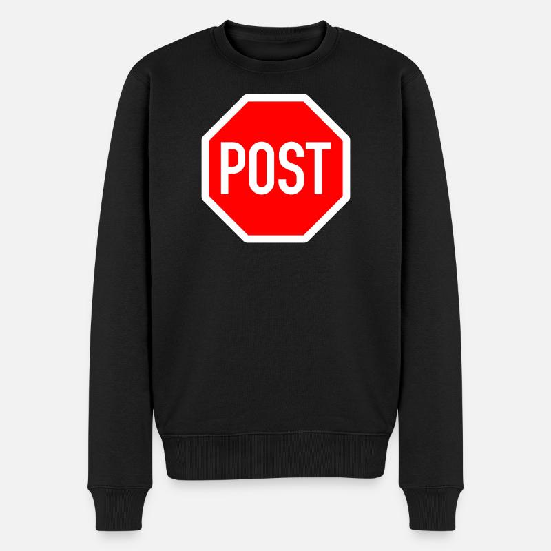 post oder stop? - Männer Premium Bio Pullover - Schwarz