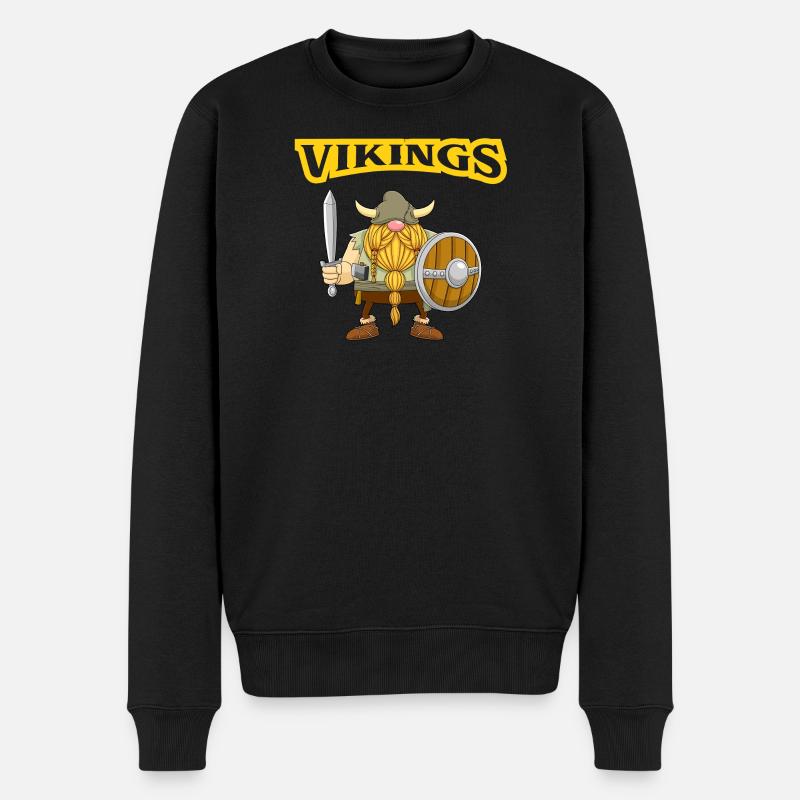 Wikinger, Gnom, Entdecker - Männer Premium Bio Pullover - Schwarz